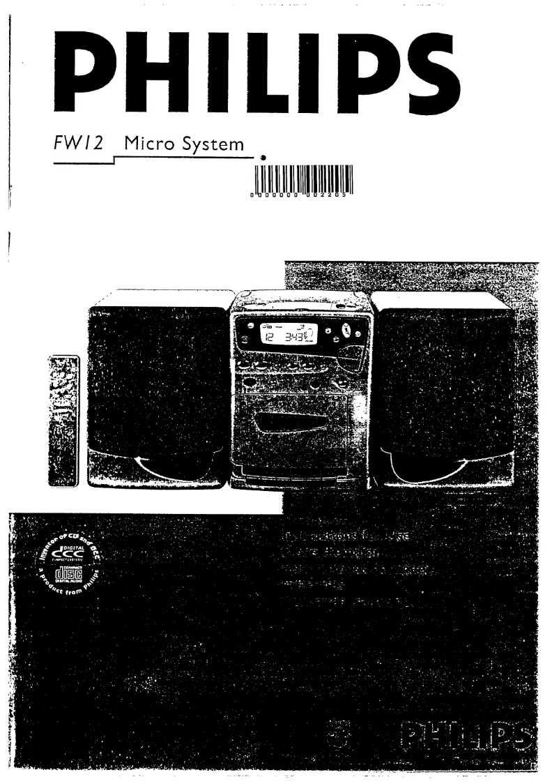 Page 1 of the manual User Manual Philips FW12