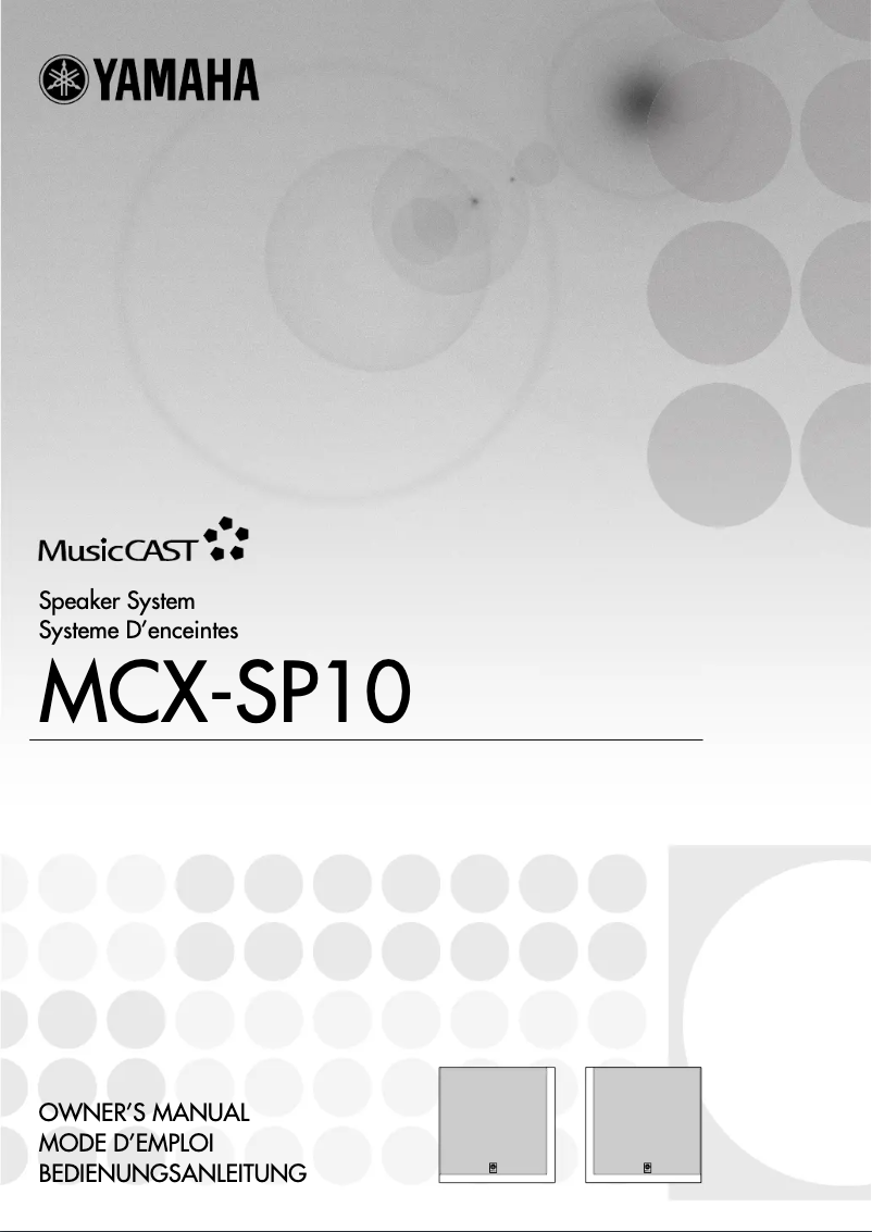 Page 1 of the manual User Manual Yamaha MCX-SP10
