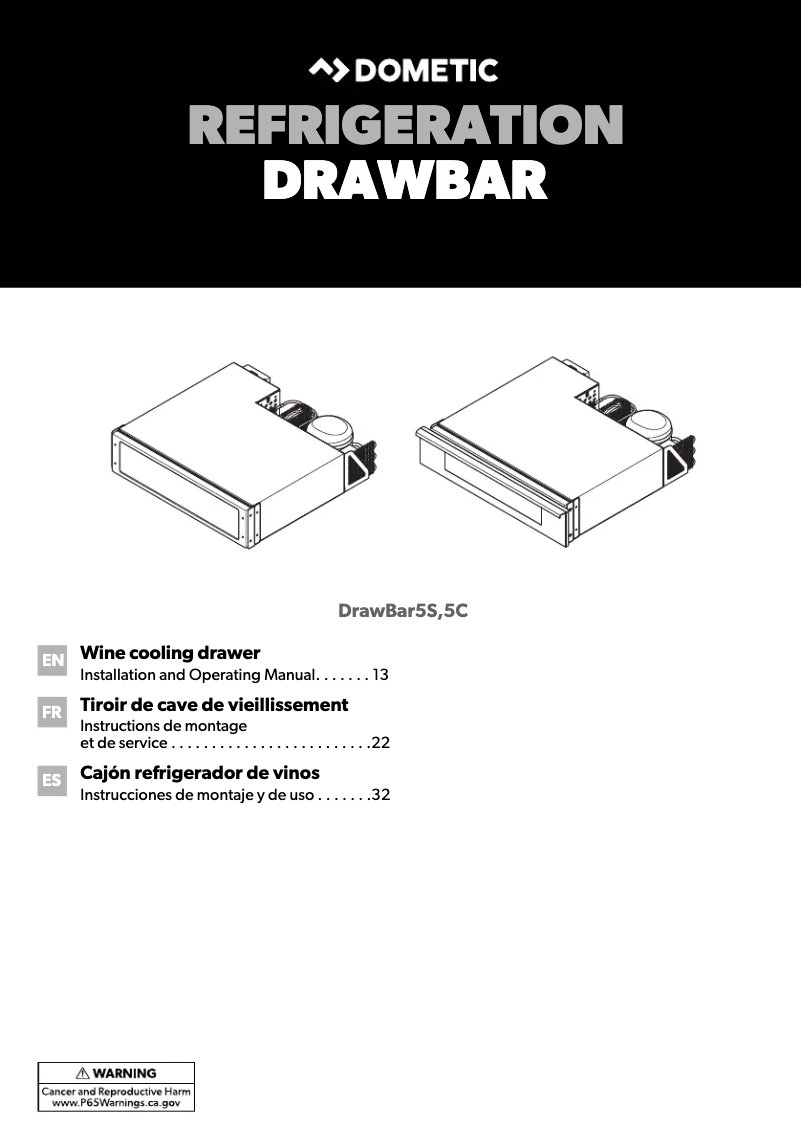Page 1 de la notice Guide d'installation Dometic DrawBar 5C