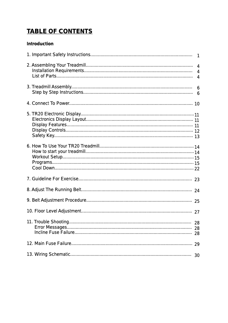 Image de la première page du manuel de l'appareil TR20