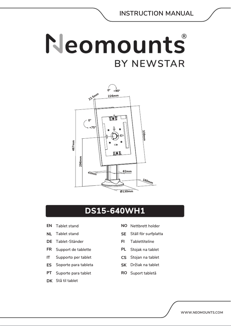 Page n°1 - Manuel utilisateur Newstar DS15-640WH1