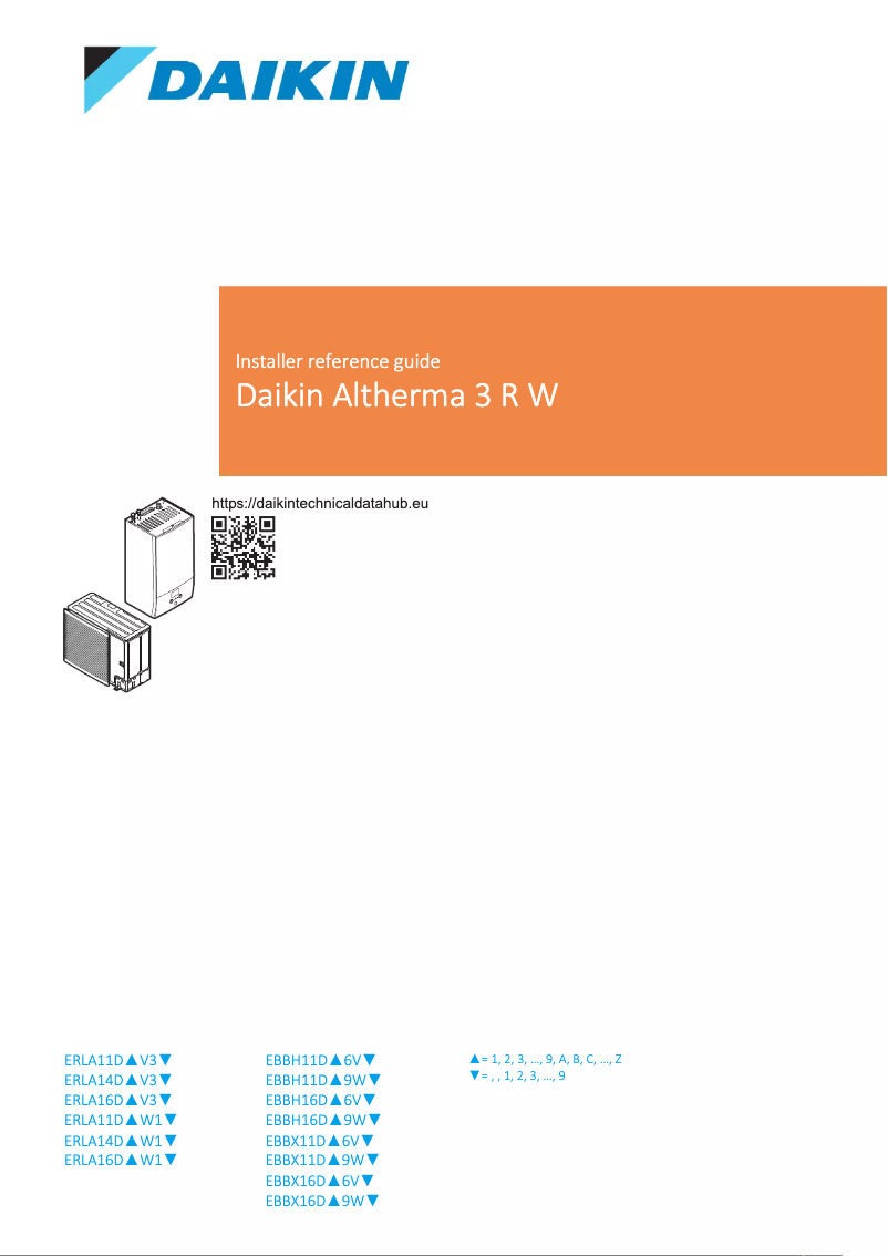 Página 1 del manual Guía de instalación Daikin ERLA16DAW17
