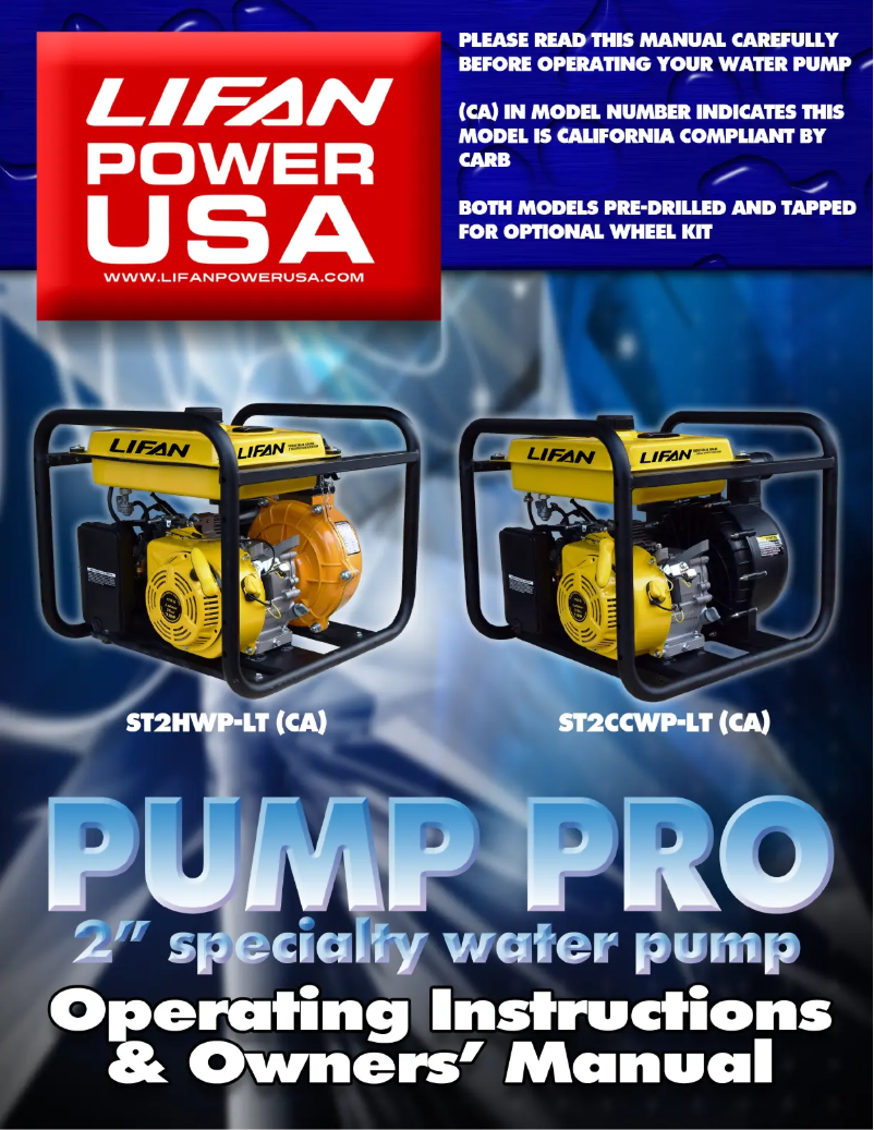 Page n°1 - Manuel utilisateur Lifan ST2CCWP-LT