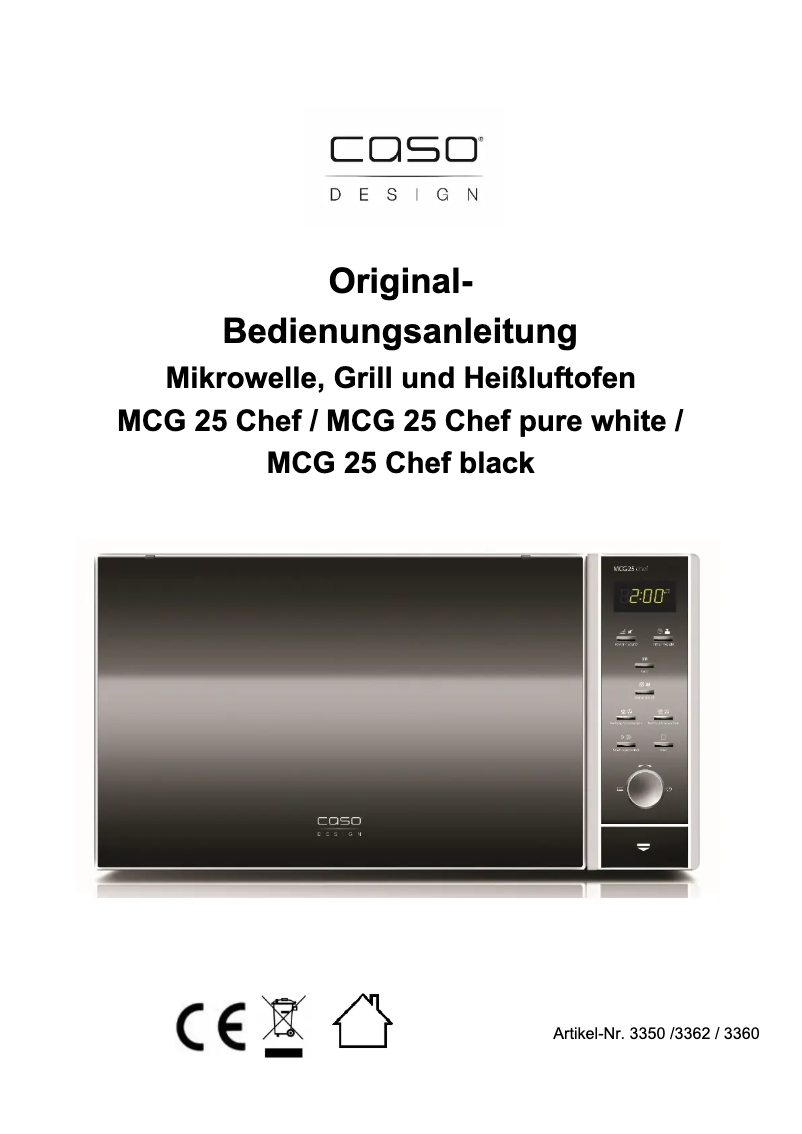 Page 1 de la notice Manuel utilisateur Caso MCG 25