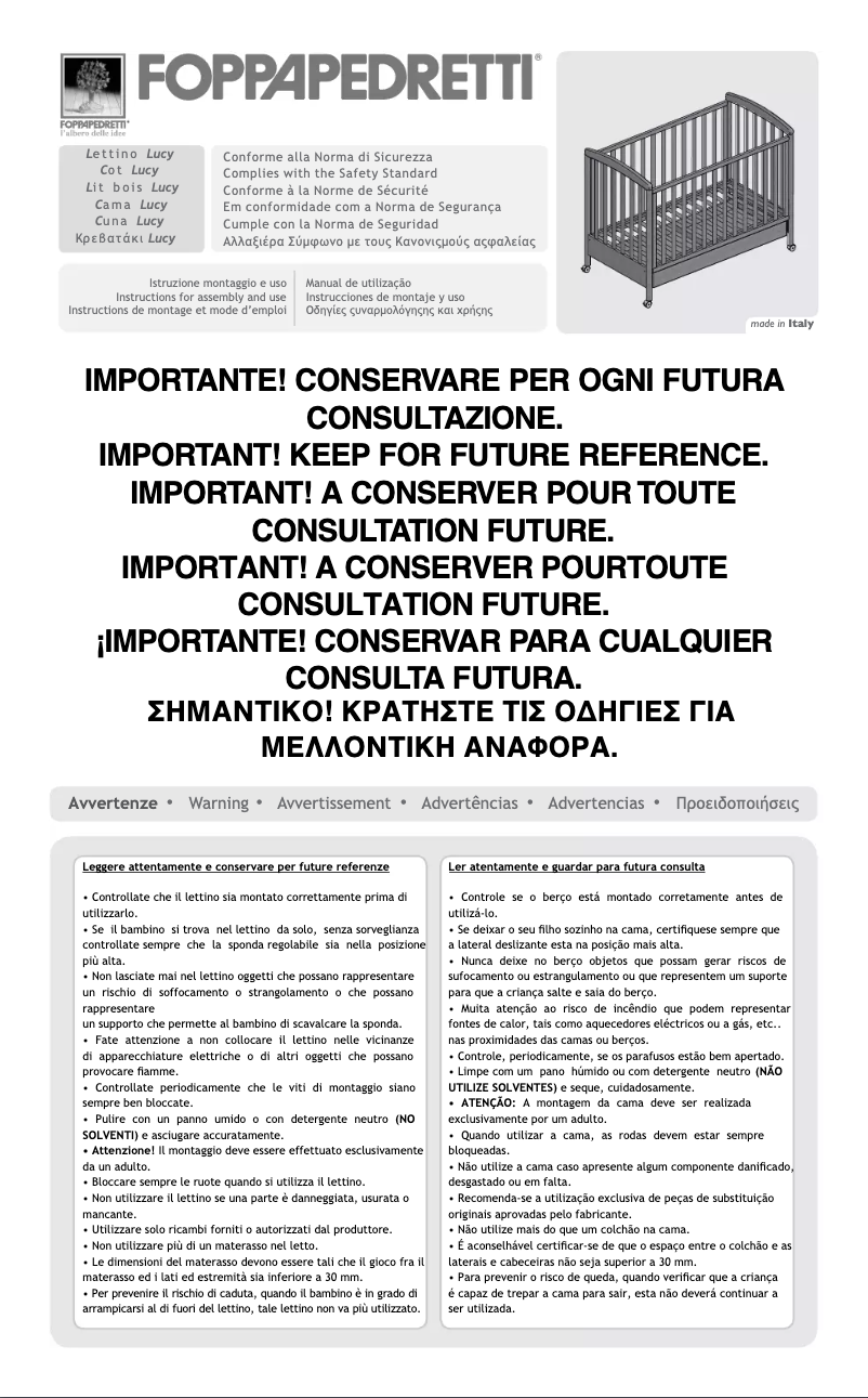 Image de la première page du manuel de l'appareil Pastello