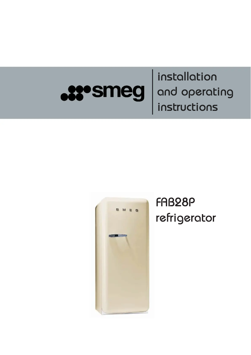 Page n°1 - Manuel utilisateur Smeg FAB28RBE3