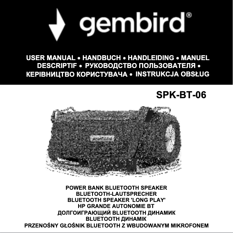 Page n°1 - Manuel utilisateur Gembird SPK-BT-06