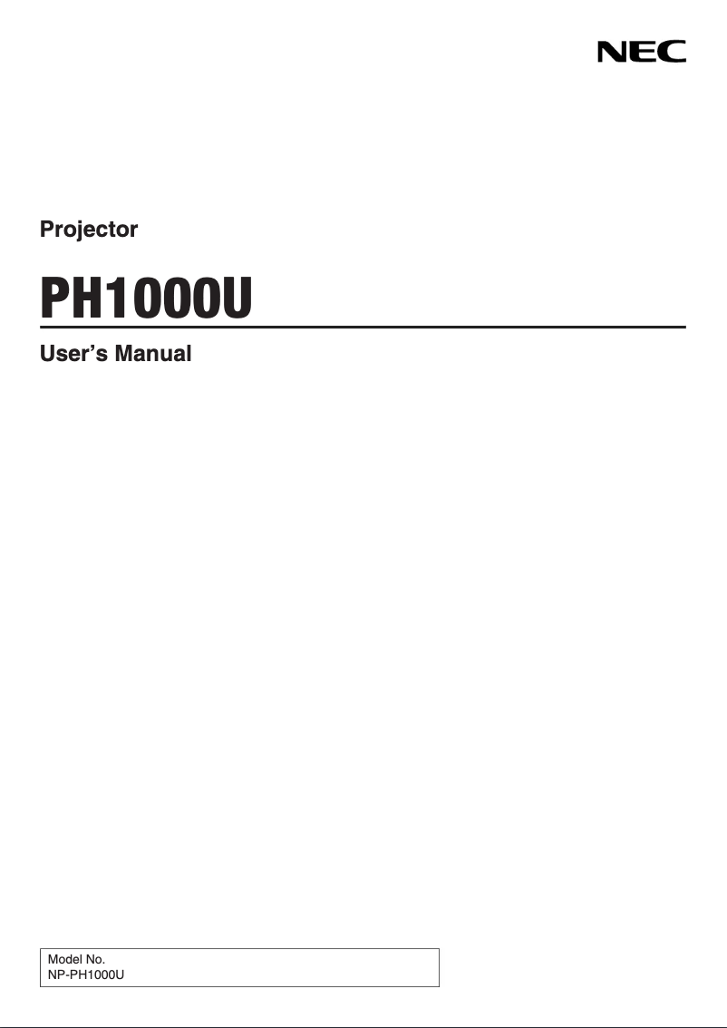 Image de la première page du manuel de l'appareil PH1000U