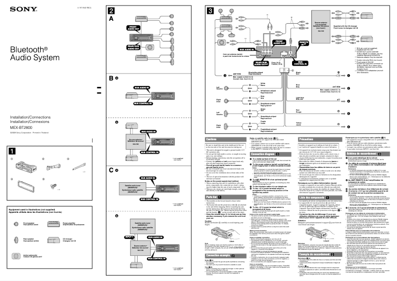 Image de la première page du manuel de l'appareil MEX-BT2800