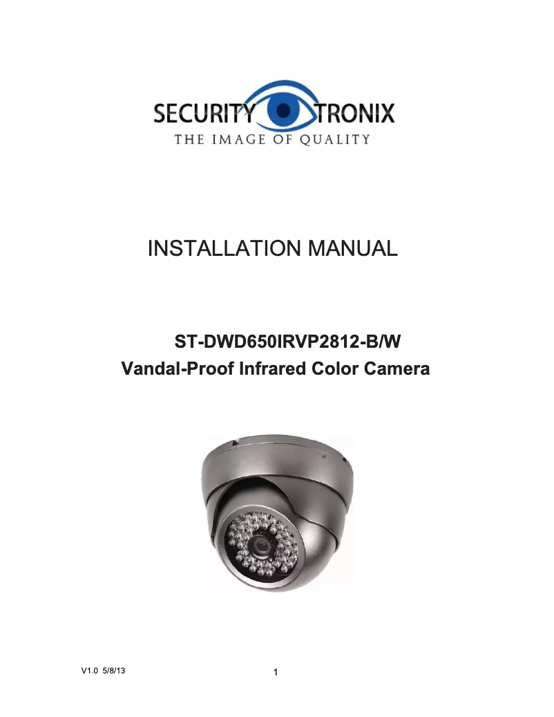 Page n°1 - Manuel utilisateur Security Tronix ST-DWD650IRVP2812-W