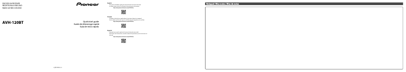 Page 1 de la notice Guide de démarrage rapide Pioneer AVH-120BT