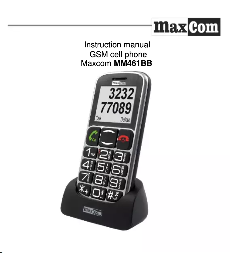 Page 1 de la notice Manuel utilisateur MaxCom MM461