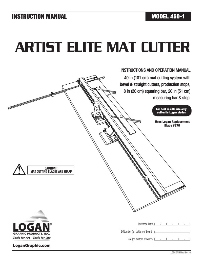 Page 1 de la notice Manuel utilisateur Logan Artist Elite 450-1
