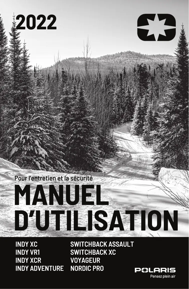 Page 1 de la notice Manuel utilisateur Polaris 650 Indy Adventure (2022)