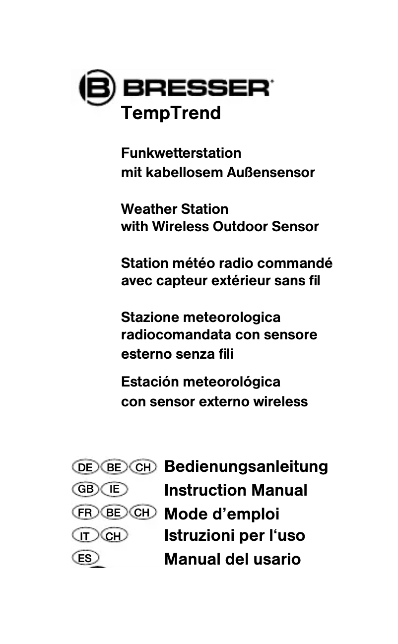 Page 1 de la notice Manuel utilisateur Bresser TempTrend