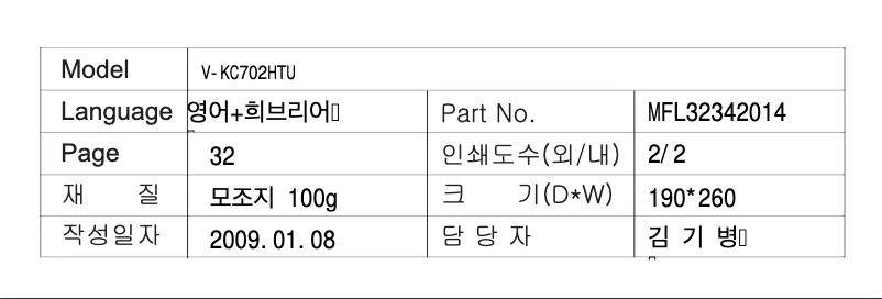 Image de la première page du manuel de l'appareil V-KC702HTU