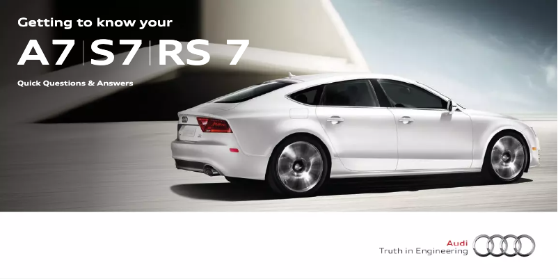 Page 1 de la notice Manuel utilisateur Audi S7 (2014)