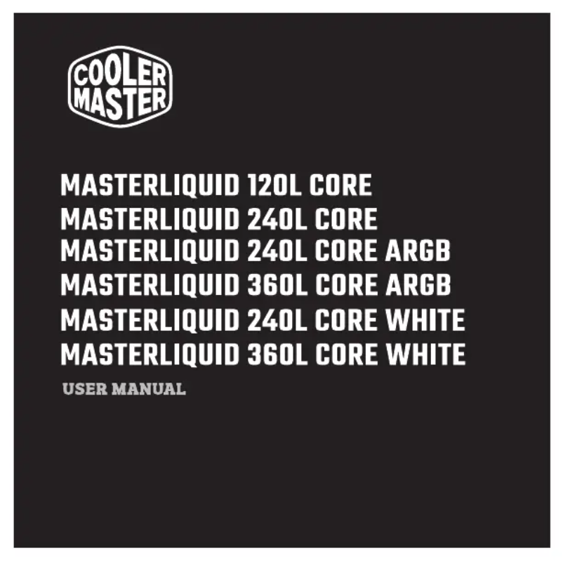 Page 1 de la notice Manuel utilisateur Cooler Master MasterLiquid 240