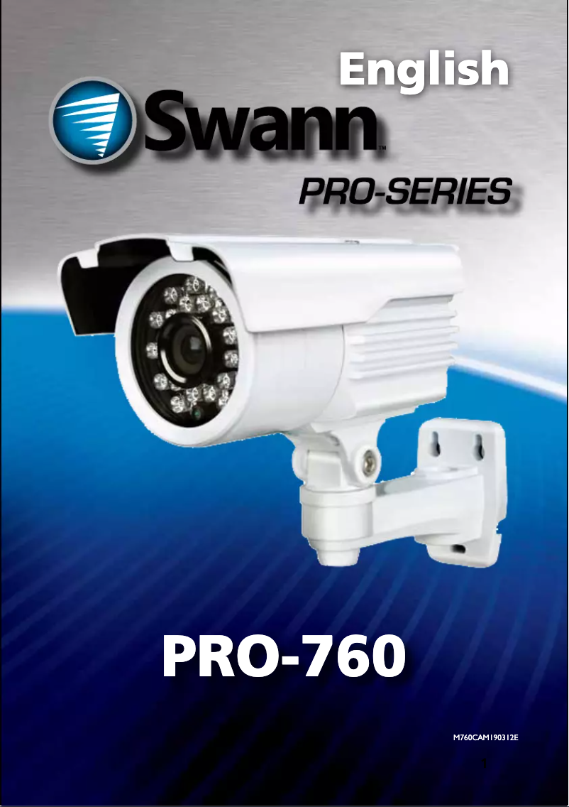 Page n°1 - Manuel utilisateur Swann PRO-760