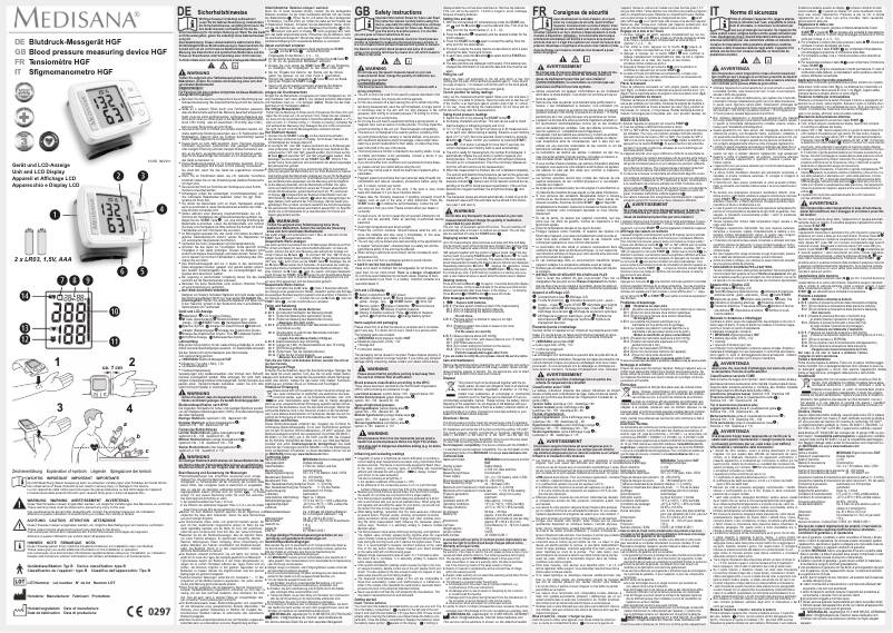 Page 1 de la notice Manuel utilisateur Medisana HGF