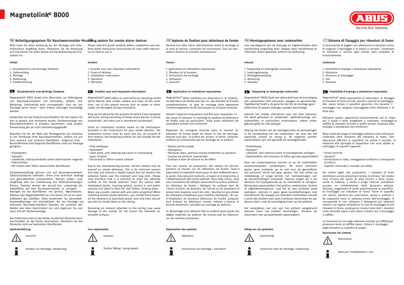 Image de la première page du manuel de l'appareil Magnetolink 8000