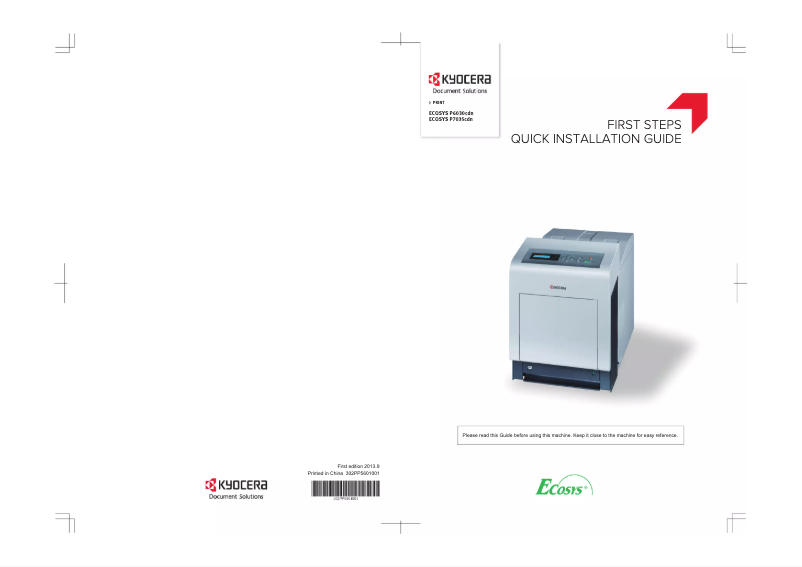 Page 1 de la notice Manuel utilisateur Kyocera ECOSYS P7035cdn