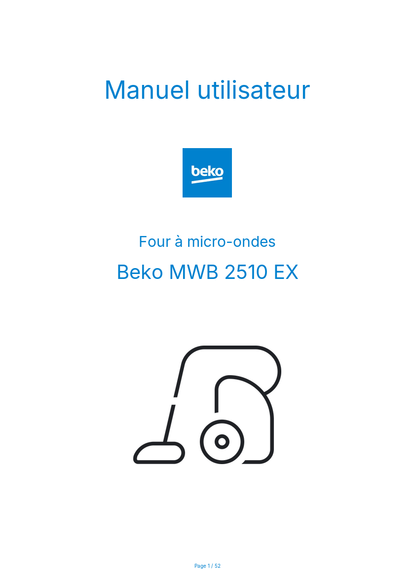 Image de la première page du manuel de l'appareil MWB 2510 EX