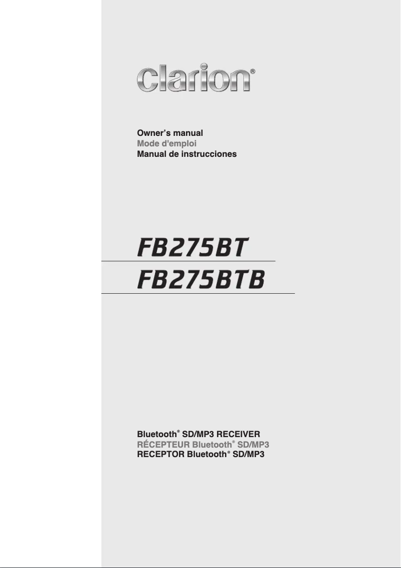 Image de la première page du manuel de l'appareil FB275BT