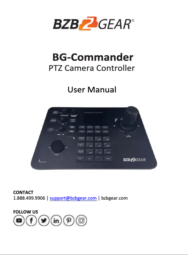 Image de la première page du manuel de l'appareil BG-Commander