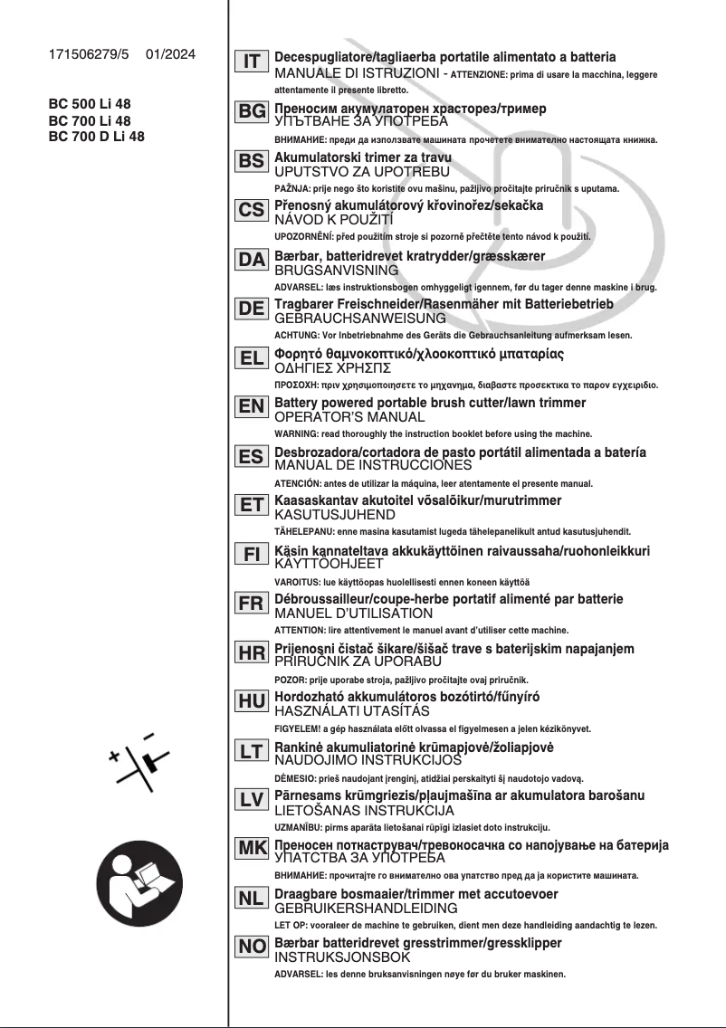 Image de la première page du manuel de l'appareil BC 700e