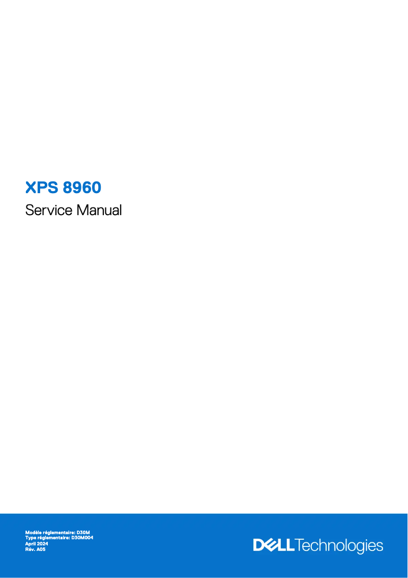 Page n°1 - Manuel d'utilisation et d'entretien Dell XPS 8960