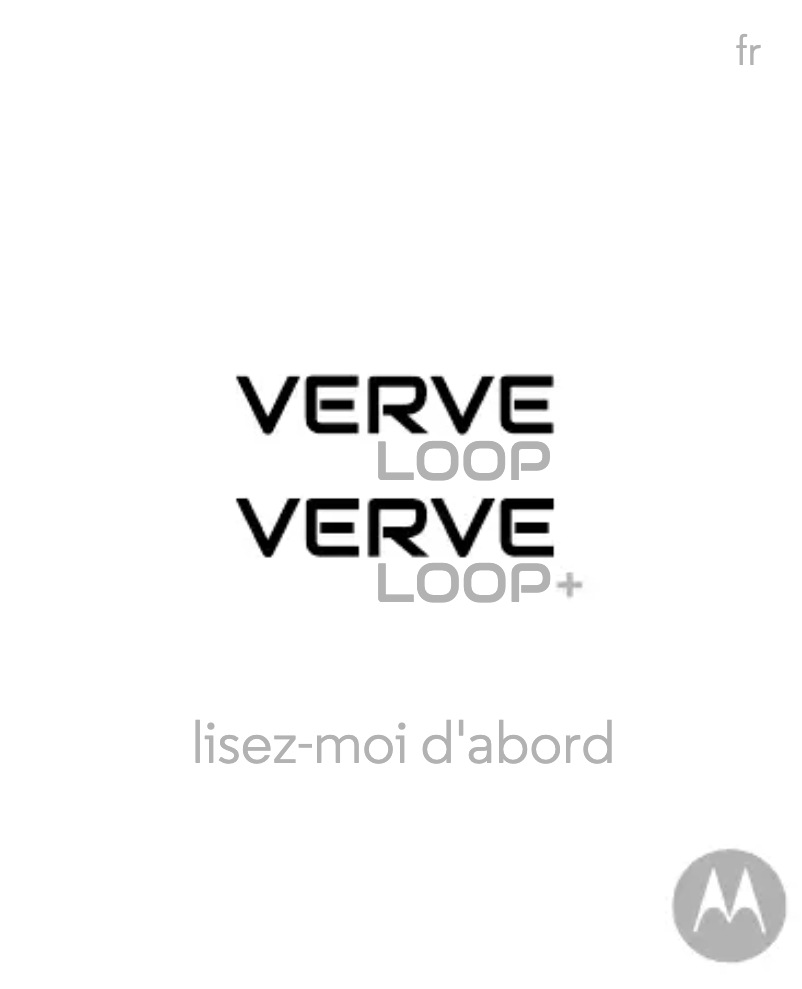 Image de la première page du manuel de l'appareil VerveLoop+