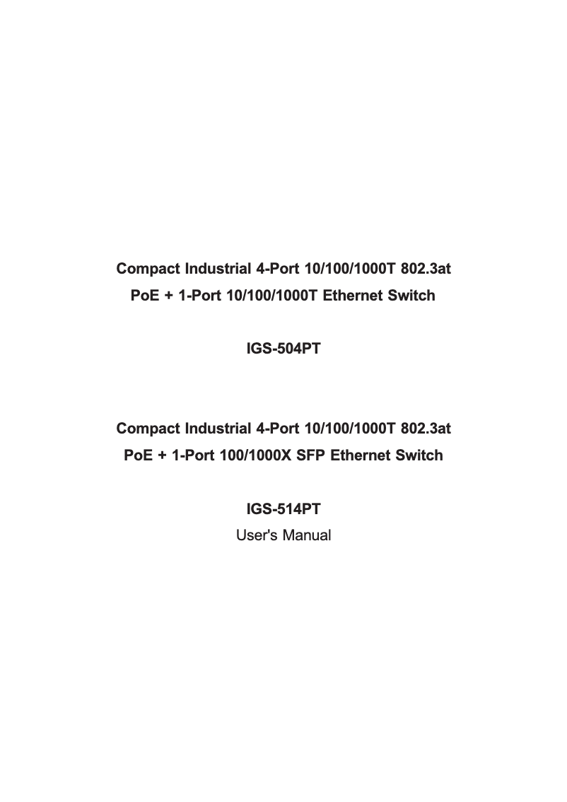 Image de la première page du manuel de l'appareil IGS-504PT