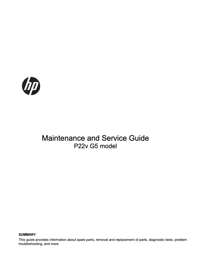 Page 1 de la notice Manuel utilisateur HP P22v G5