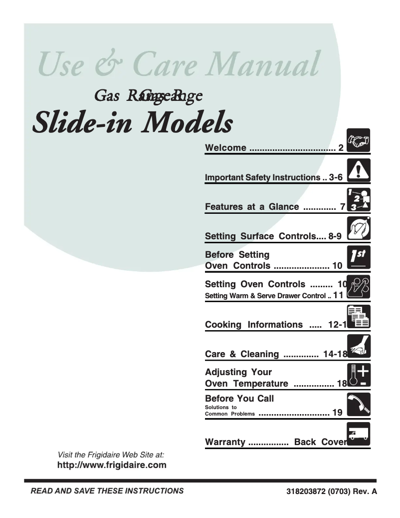 Image de la première page du manuel de l'appareil FGS365EB