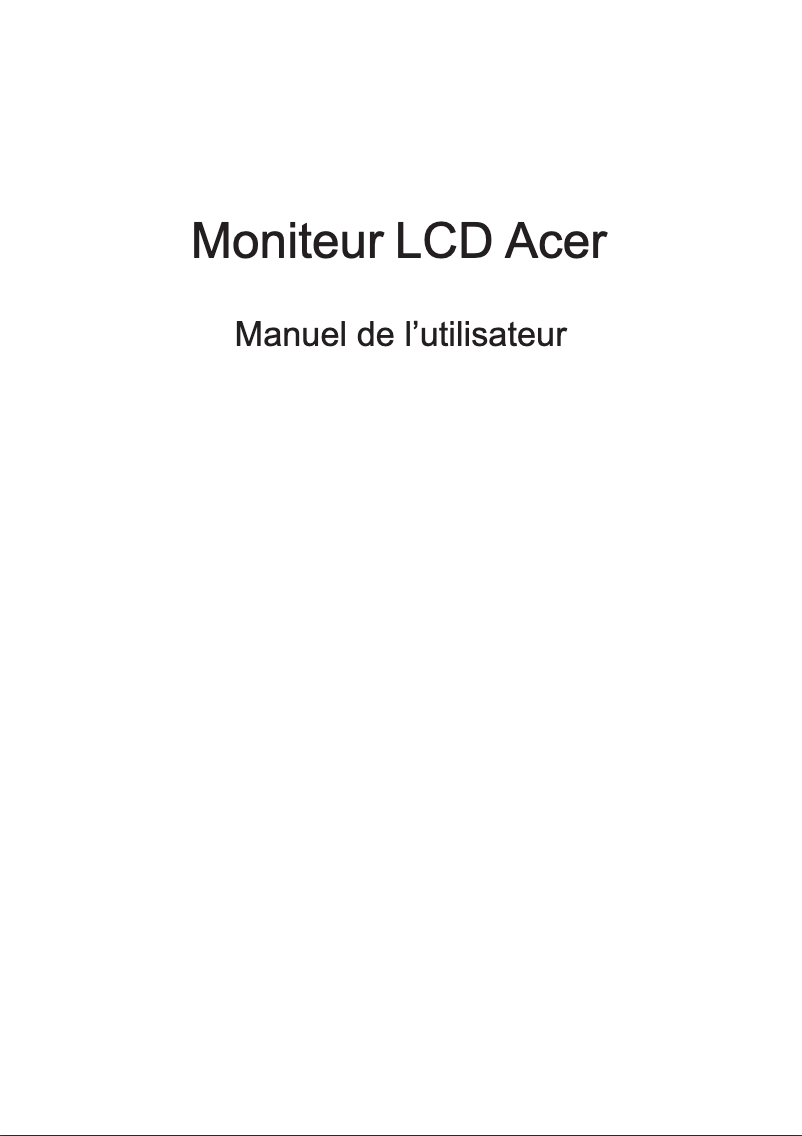 Page n°1 - Manuel utilisateur Acer EK240YE