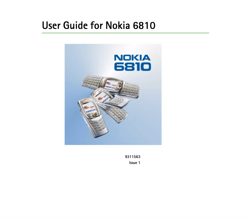 Page n°1 - Manuel utilisateur Nokia 6810
