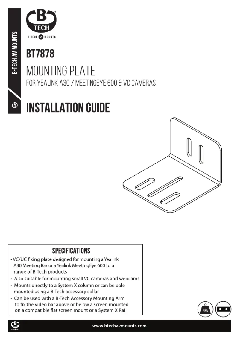 Page 1 de la notice Manuel utilisateur B-Tech BT7878