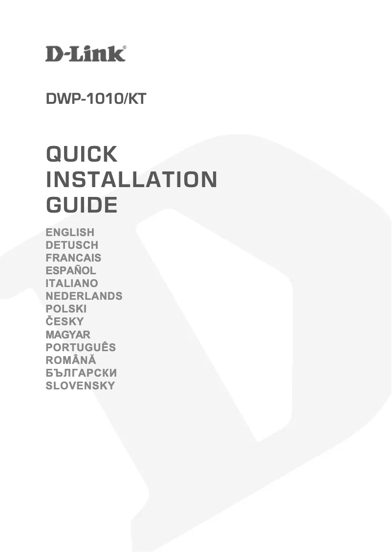 Page 1 de la notice Guide d'installation D-Link DWP-1010