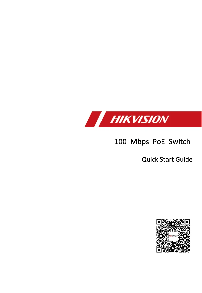 Page 1 de la notice Guide de démarrage rapide Hikvision DS-3E1510P-SI