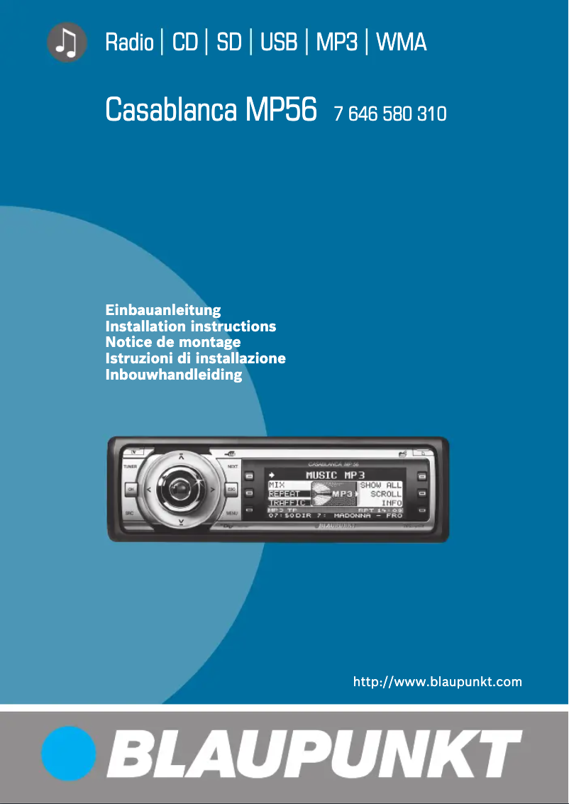 Image de la première page du manuel de l'appareil Casablanca MP56