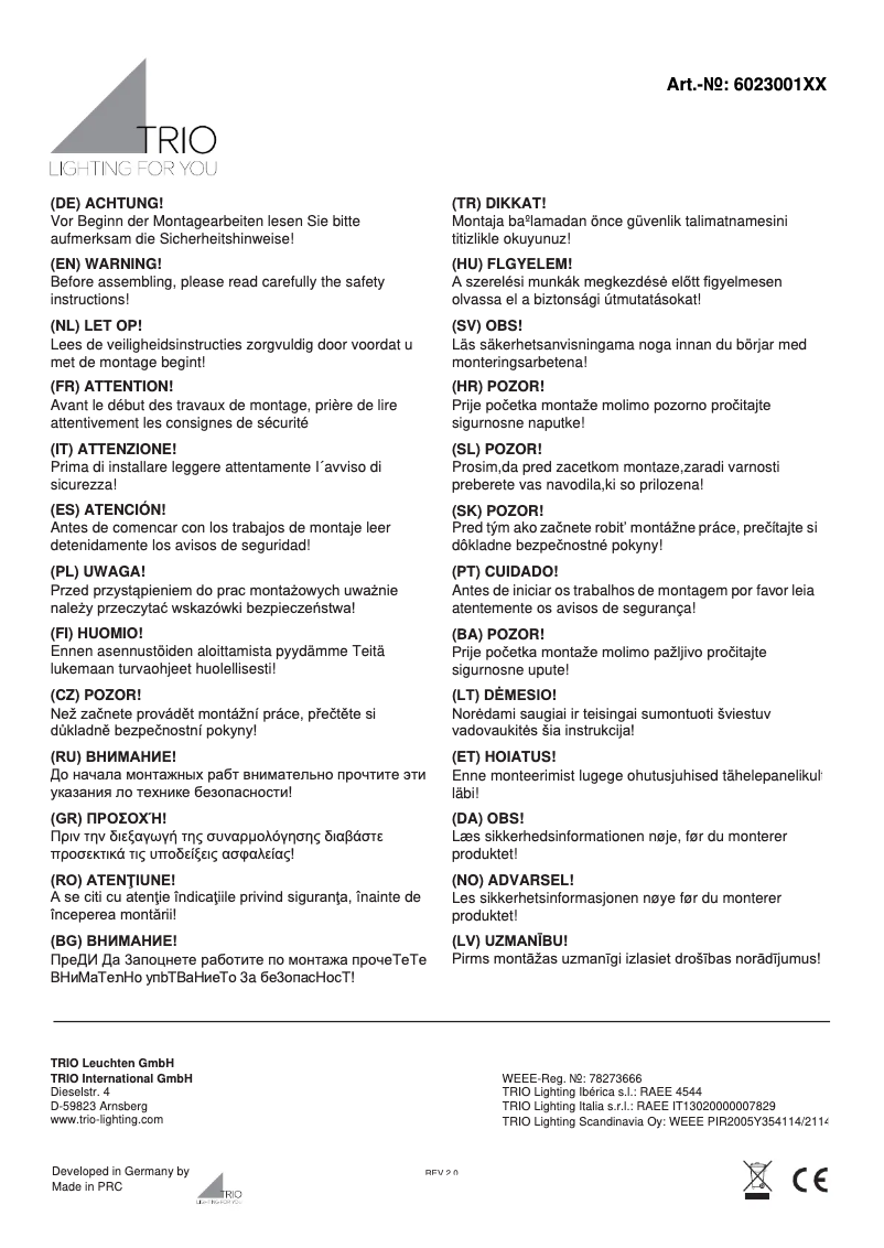 Image de la première page du manuel de l'appareil Moony 602300145