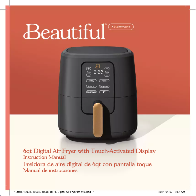 Page n°1 - Manuel utilisateur Beautiful 6qt Digital Air Fryer