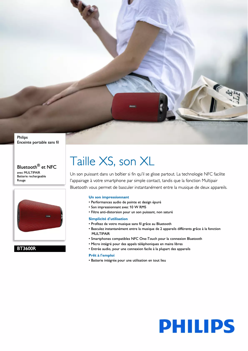 Page n°1 - Fiche technique Philips BT3600R