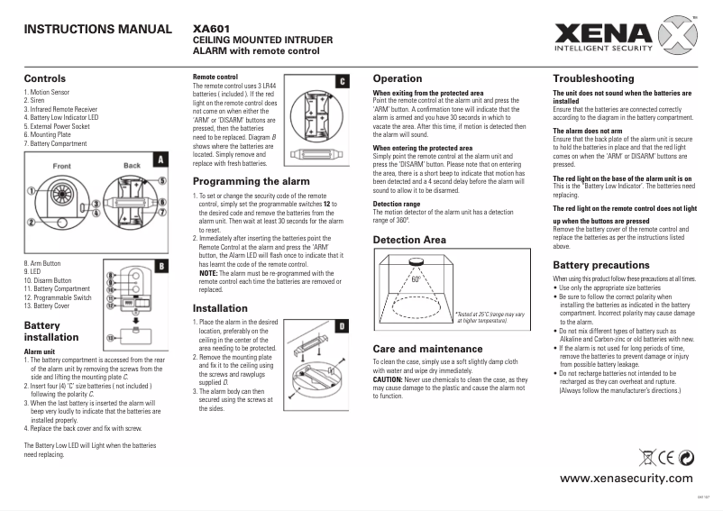 Página 1 del manual Manual de usuario Xena XA601
