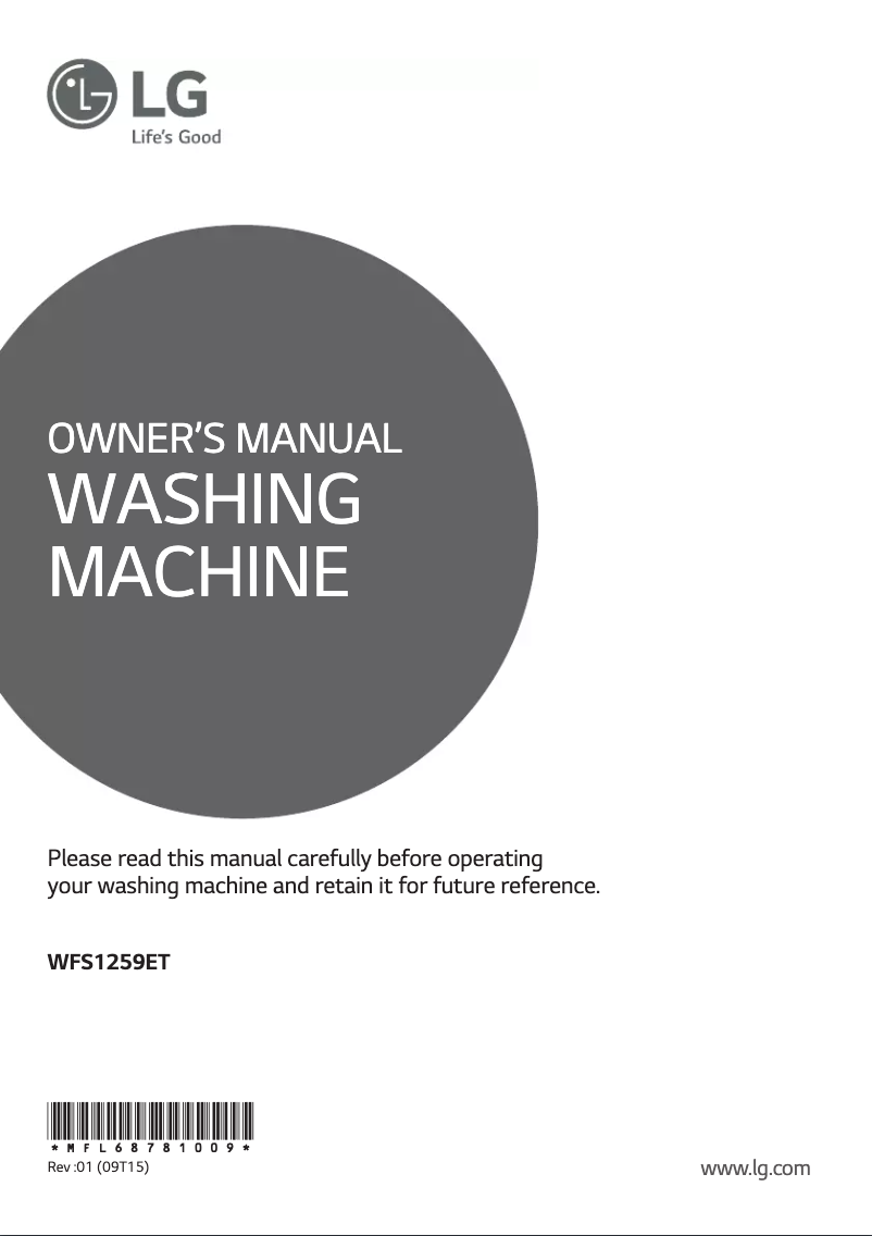 Página 1 del manual Manual de usuario LG WFS1259ET