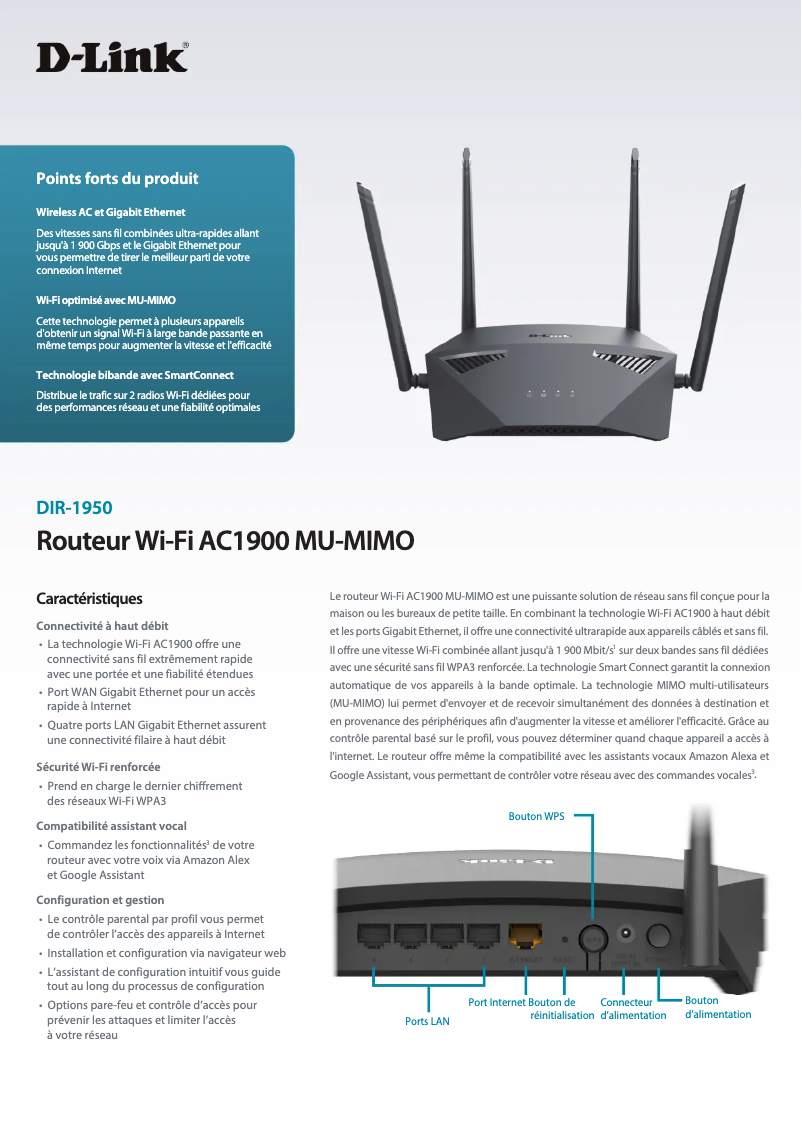 Image de la première page du manuel de l'appareil DIR-1950