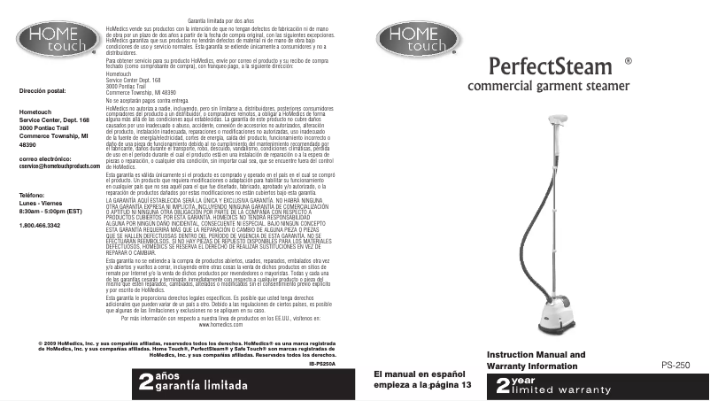 Image de la première page du manuel de l'appareil PS-250