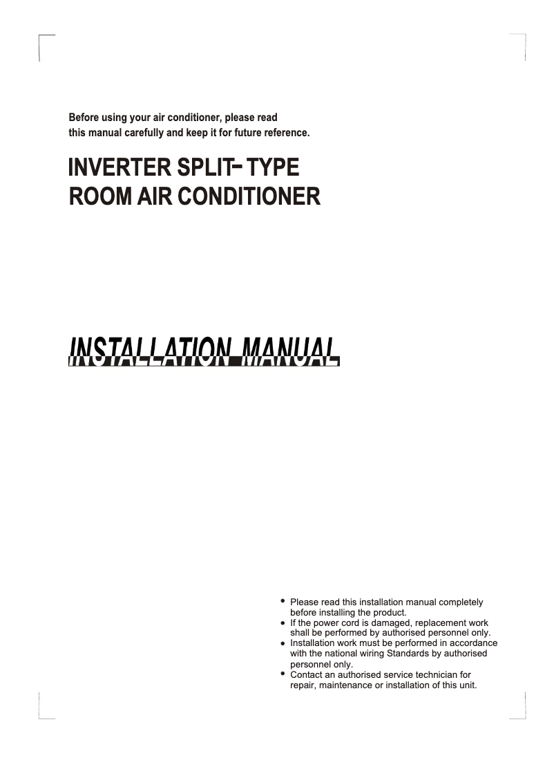 Page 1 de la notice Manuel utilisateur Midea MSX-XXHRDN1