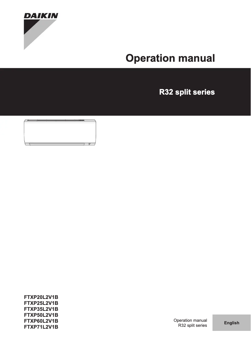 Page 1 de la notice Manuel utilisateur Daikin FTXP71L